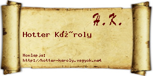 Hotter Károly névjegykártya