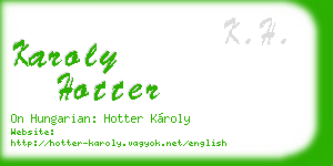 karoly hotter business card